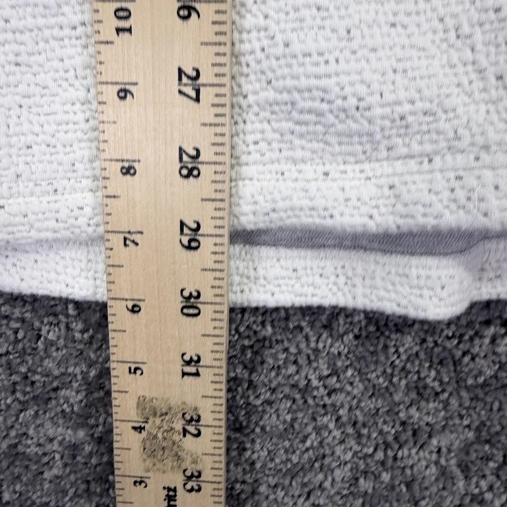 Maven Sweater Mens Large White Textured Knit Hooded Henley Pullover Casual